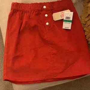 Gb Girls London Calling Orange Corduroy Skirt Size L